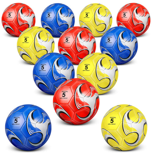 Lenwen 12 Soccer Balls & Pump Set - Size 5