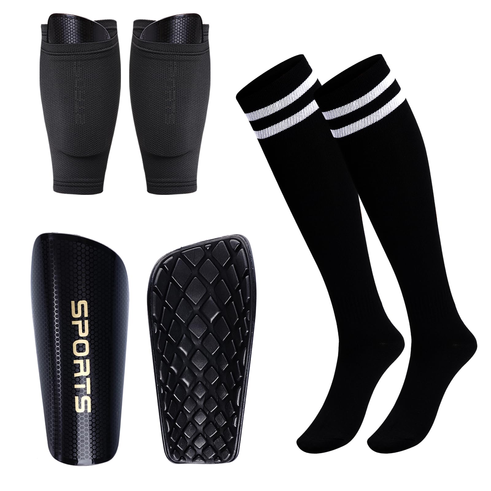 Youth Soccer Guard Set with Long Socks